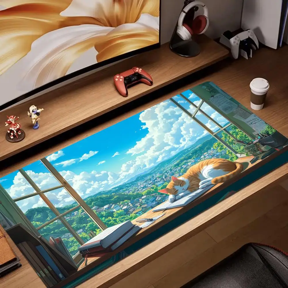 Pc Gaming Orange - Pemandangan Musim Panas dan Kucing Oranye