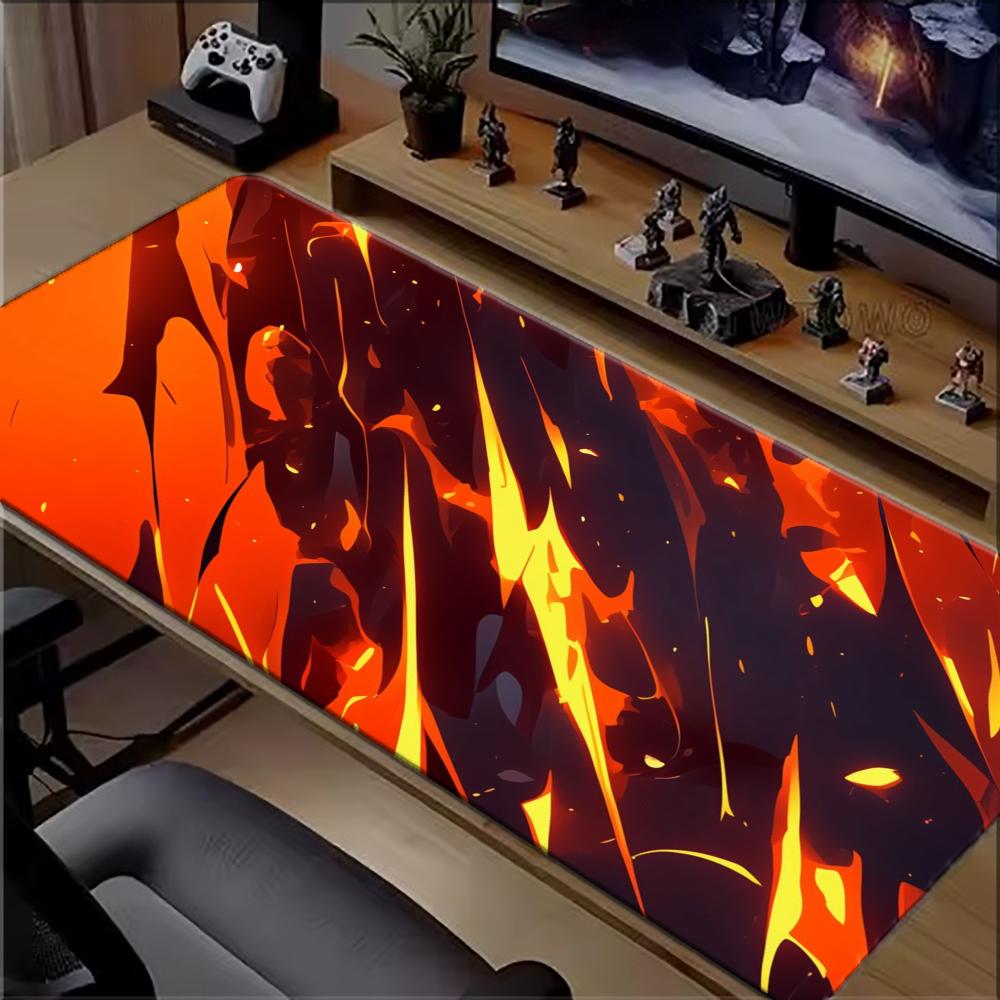 Pc Gaming Orange - Alas Mouse Gaming Besar Orange Flame