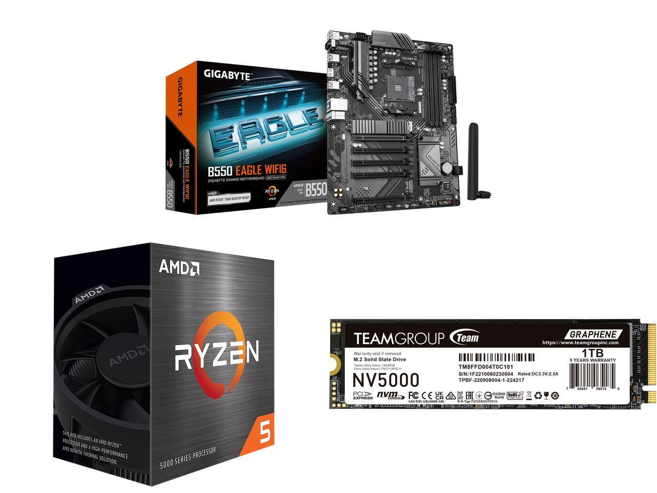 Amd Cpu Ryzen 5 - Motherboard GIGABYTE B550 EAGLE WIFI6, AMD