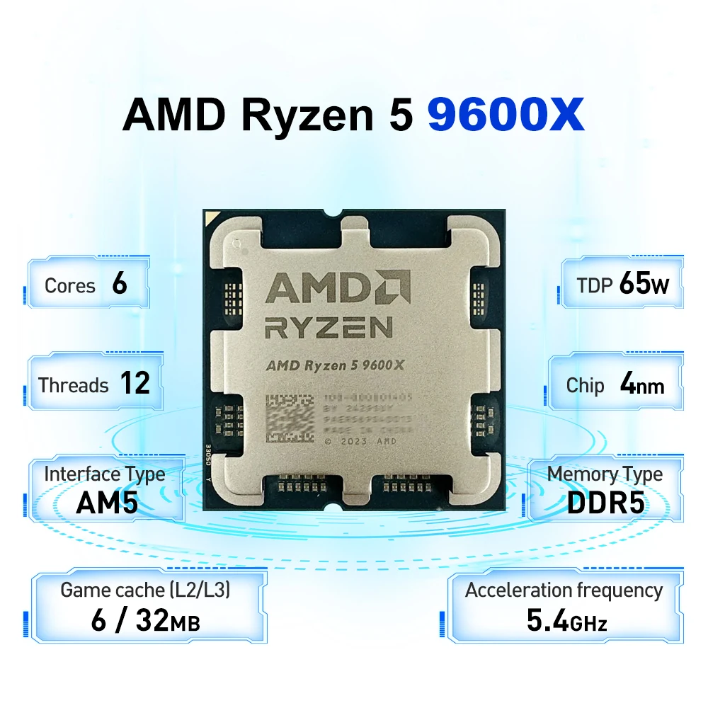 AMD Ryzen 5 9600X L3 = 32M 5.4 - Amd Cpu Ryzen 5 ulasan dan harga