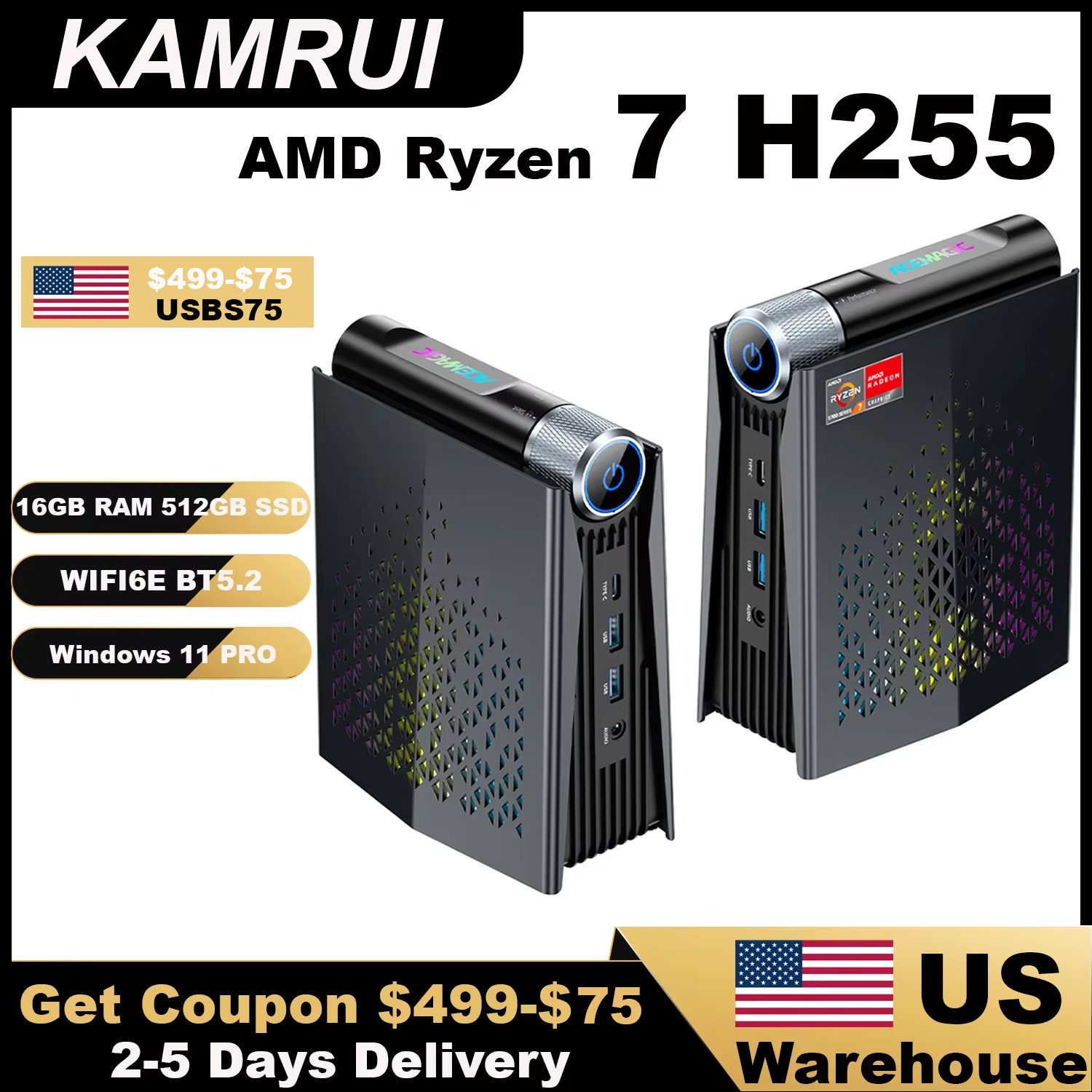 KAMRUI Gaming Mini PC Ryzen 7  - Pc Gaming Amd Ryzen 7 ulasan dan harga
