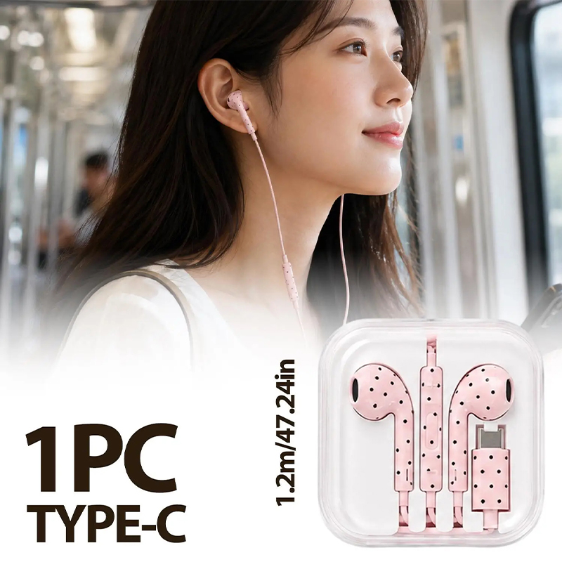 Earphone Tipe C Polka-dot Bint - Gaming Headset ulasan dan harga
