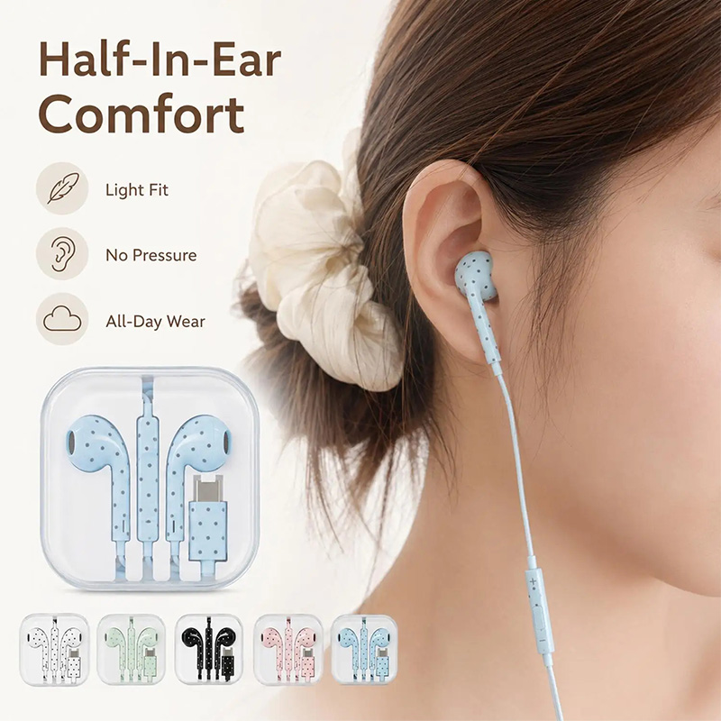 Earphone Tipe C Polka-dot Bint - Gaming Headset ulasan dan harga
